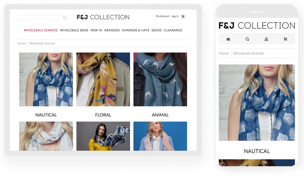 F & J Collection website screenshot F & J Collection website screenshot