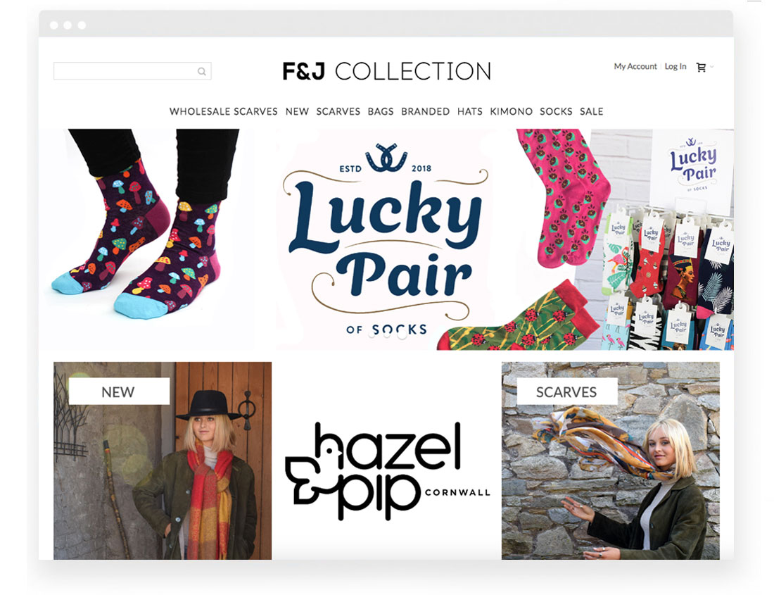 F & J Collection website homepage image F & J Collection website homepage image