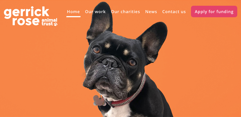 Website redesign for Gerrick Rose Animal Trust
